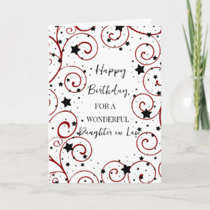 Stars and Swirls Daughter in Law Birthday Card