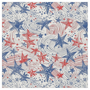 Stars and Swirls Marker Doodle Fabric