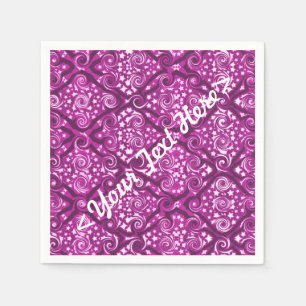 Stars and Swirls Pink Personalised Napkins