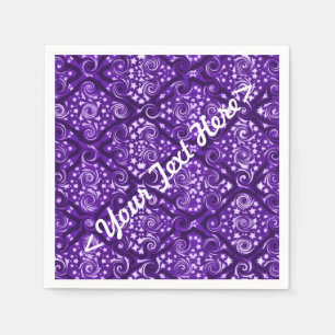 Stars and Swirls Purple Personalised Napkins