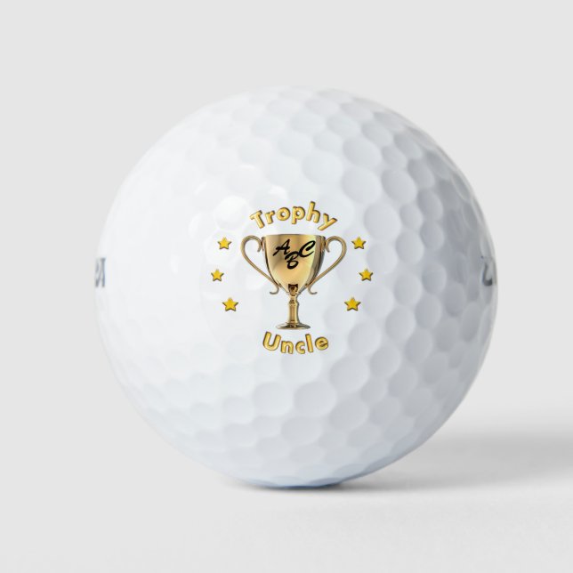 Stars and Trophy Cup for a Trophy 'Uncle'. Golf Balls (Front)