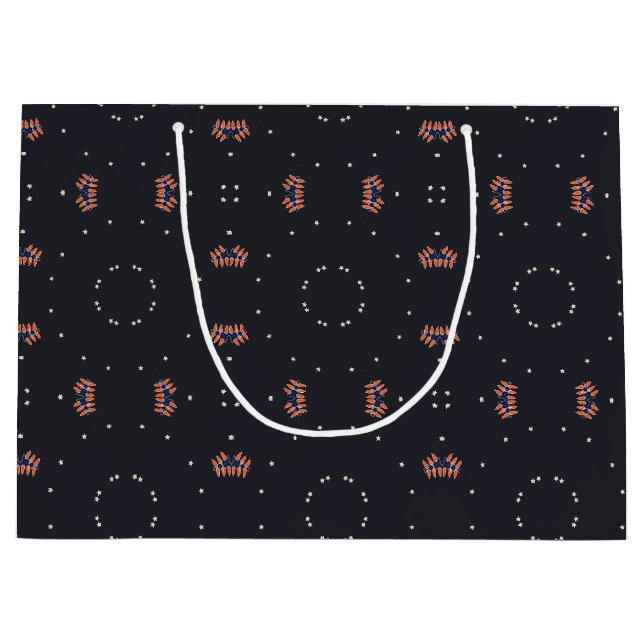 Stars And Unique Spaceship Pattern Large Gift Bag (Front)