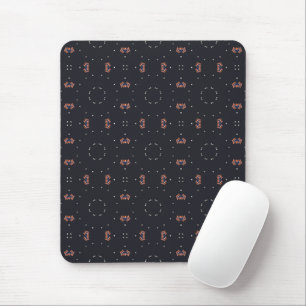 Stars And Unique Spaceship Pattern Mouse Mat