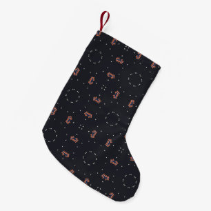 Stars And Unique Spaceship Pattern Small Christmas Stocking
