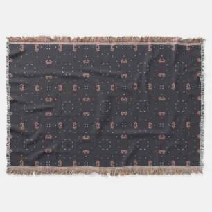 Stars And Unique Spaceship Pattern Throw Blanket