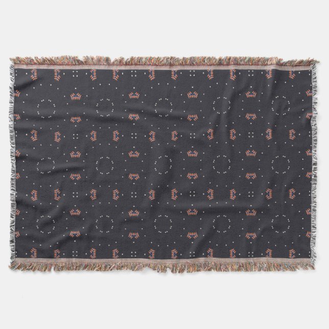 Stars And Unique Spaceship Pattern Throw Blanket (Front)