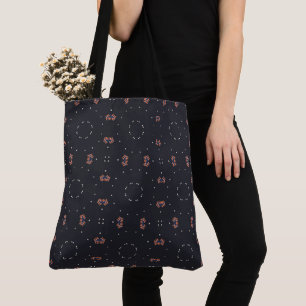 Stars And Unique Spaceship Pattern Tote Bag