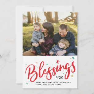 Stars and Winter Blessings Holiday Card