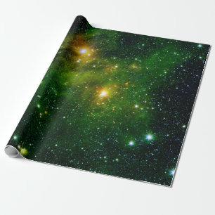 Stars Astronomy Green Sky Space NASA Wrapping Paper