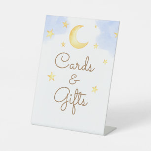 Stars Baby Shower Cards and Gifts Pedestal Sign