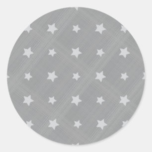 Stars background with textile pattern classic round sticker