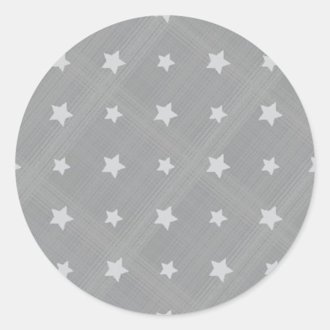 Stars background with textile pattern classic round sticker (Front)