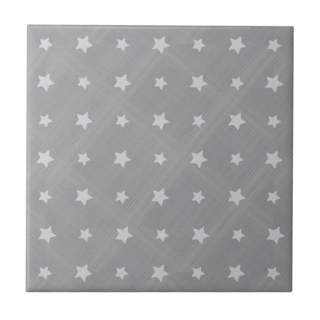 Stars background with textile pattern tile (Front)