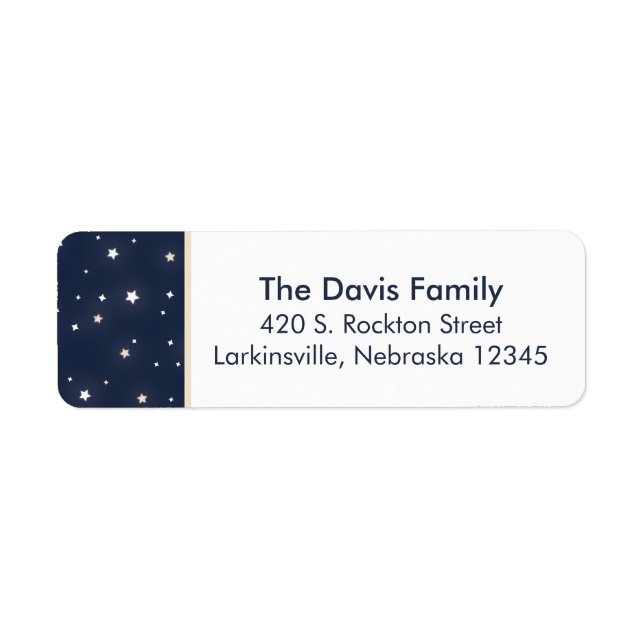 Stars Birthday Party Address Label (Front)