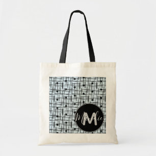 Stars Black and Blue Name Library Books Tote Bag