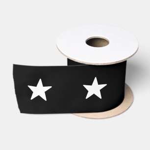 Stars black and white modern fun gift wrapping satin ribbon