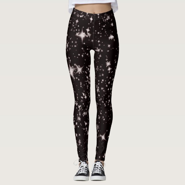 stars black night leggings (Front)