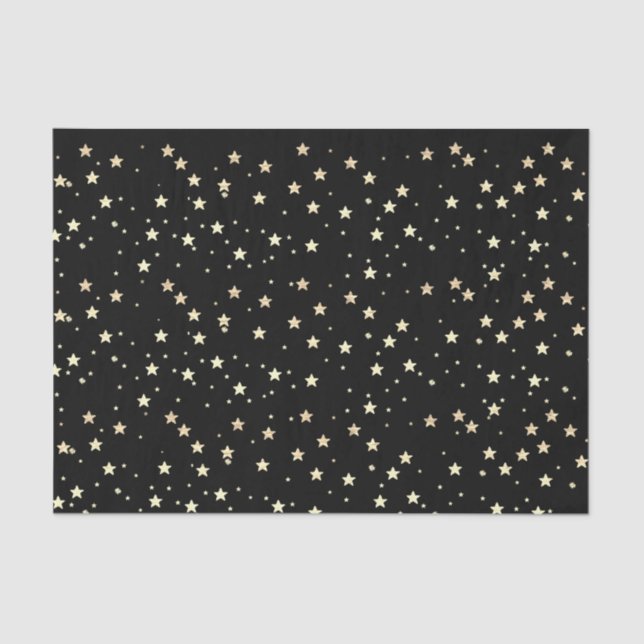 Stars Black Tissue Paper (Front)