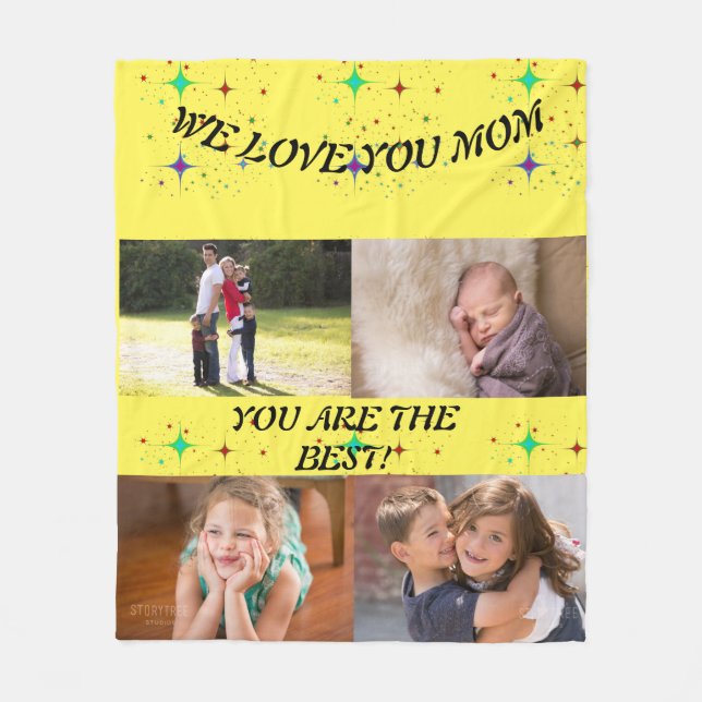 Stars Blasting Expression Love Frestyle 4 photos Fleece Blanket (Front)