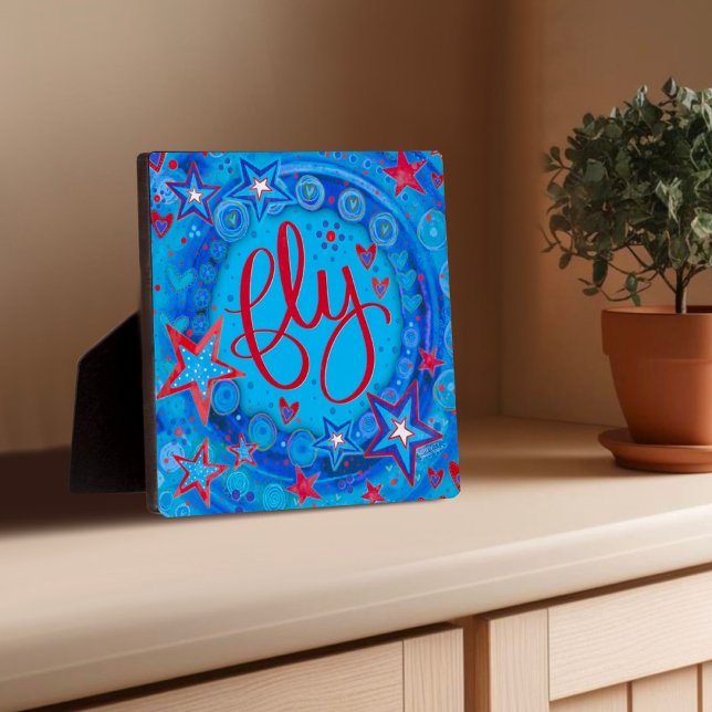 Stars Blue Fly Inspirivity Encouragement Easel Plaque (Creator Uploaded)