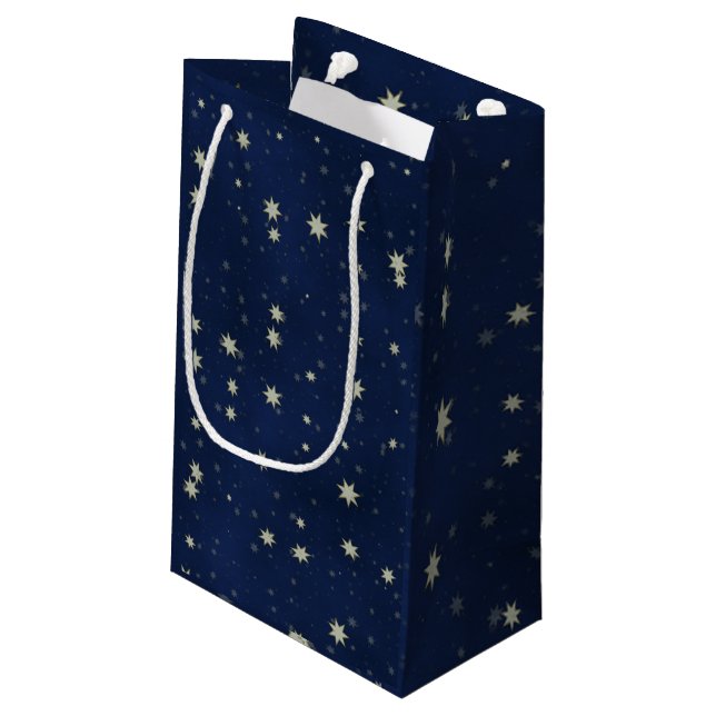 stars blue small gift bag (Back Angled)