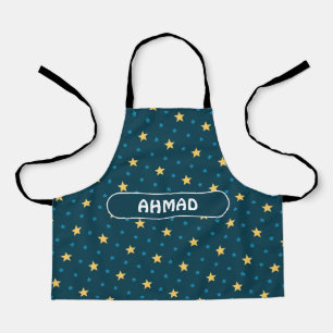Stars Blue Yellow Minimal Pattern Apron