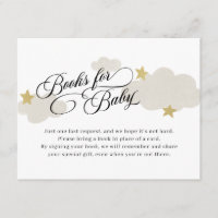 Stars Books Insert For Baby Shower Enclosure Card