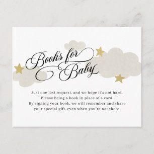 Stars Books Insert For Baby Shower Enclosure Card