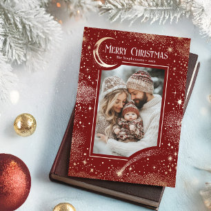 Stars Celestial Magical Merry Christmas Photo Holiday Card
