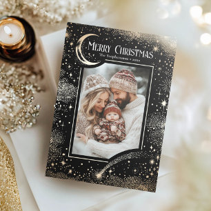 Stars Celestial Magical Merry Christmas Photo Holiday Card
