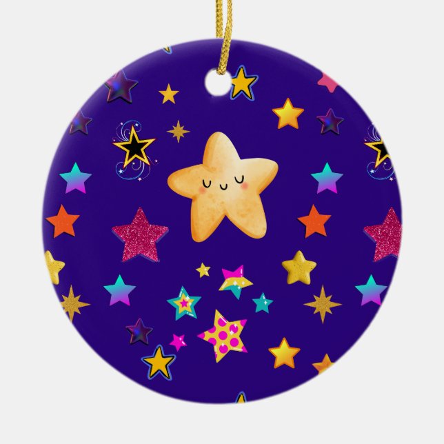 STARS CERAMIC TREE DECORATION (Front)