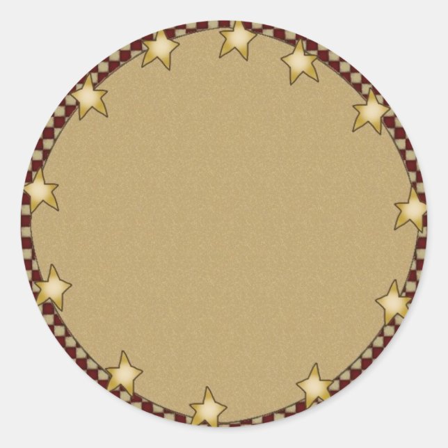 Stars & Checks Country Primitive Themed Sticker (Front)
