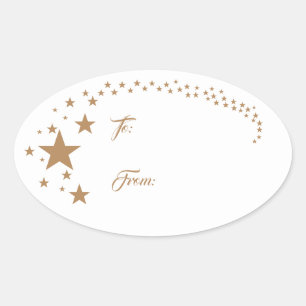 Stars Christmas Holiday Gift Tag Sticker