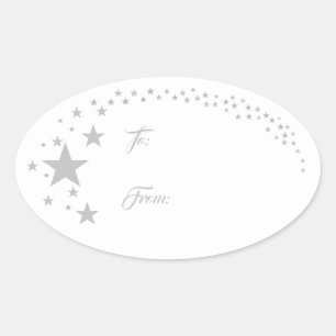 Stars Christmas Holiday Gift Tag Sticker