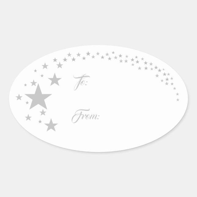 Stars Christmas Holiday Gift Tag Sticker (Front)