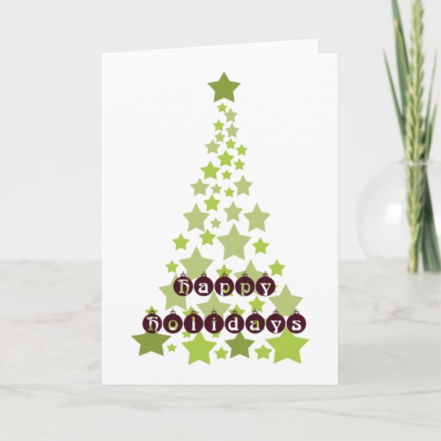 Stars Christmas Tree Holiday Card (Front)