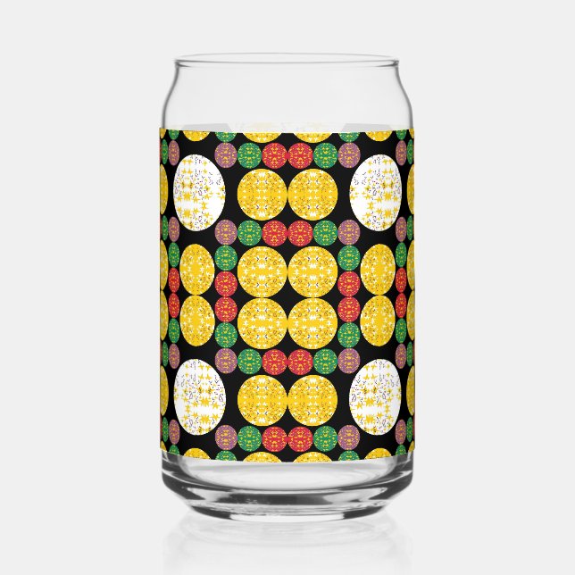 Stars Circles Can Glass (Front)