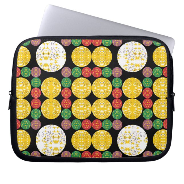 Stars Circles Laptop Sleeve (Front)
