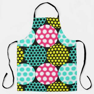 stars circles seamless pattern in multicolor pop s apron