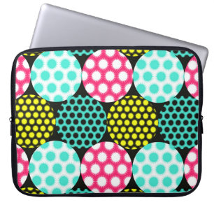 stars circles seamless pattern in multicolor pop s laptop sleeve