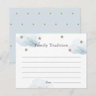 Stars & Clouds Baby Shower Family Tradition Card