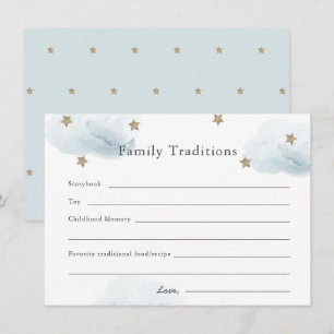 Stars & Clouds Baby Shower Family Tradition Card