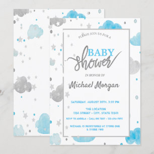 Stars & Clouds Baby Shower Invitation
