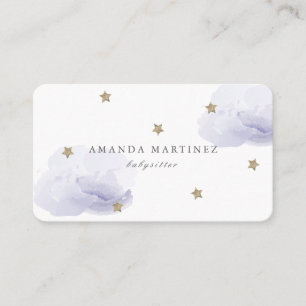 Stars & Clouds Lavender Business Card
