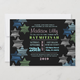 STARS CONNECTING Bat Mitzvah Invitation