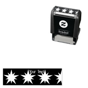 Stars Custom Image Text Self Inking Rubber Stamp