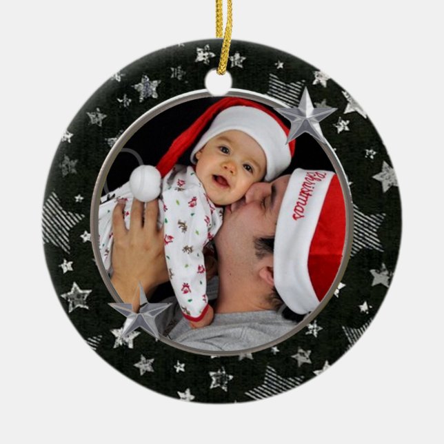 Stars Custom Photo Ornament (Front)