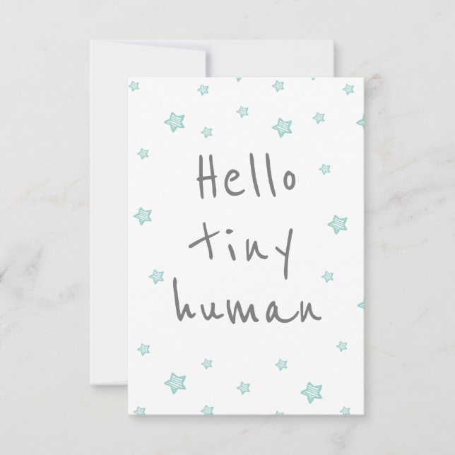 stars cute welcome baby/ birth congratulations card (Front)