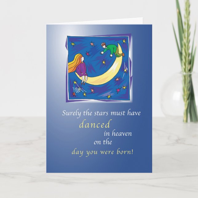 Stars Danced in Heaven Birthday Card (Front)