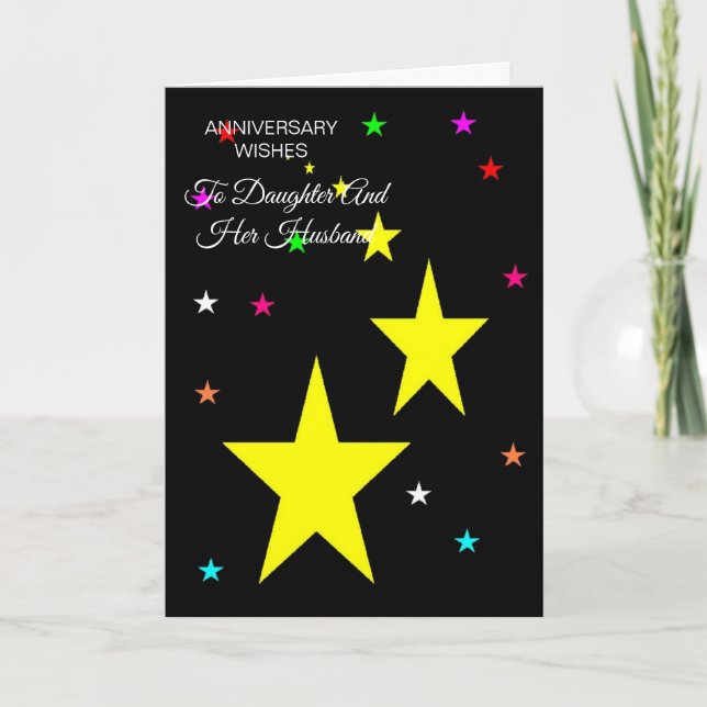 Stars Daughter And Husband Personalised Card (Front)